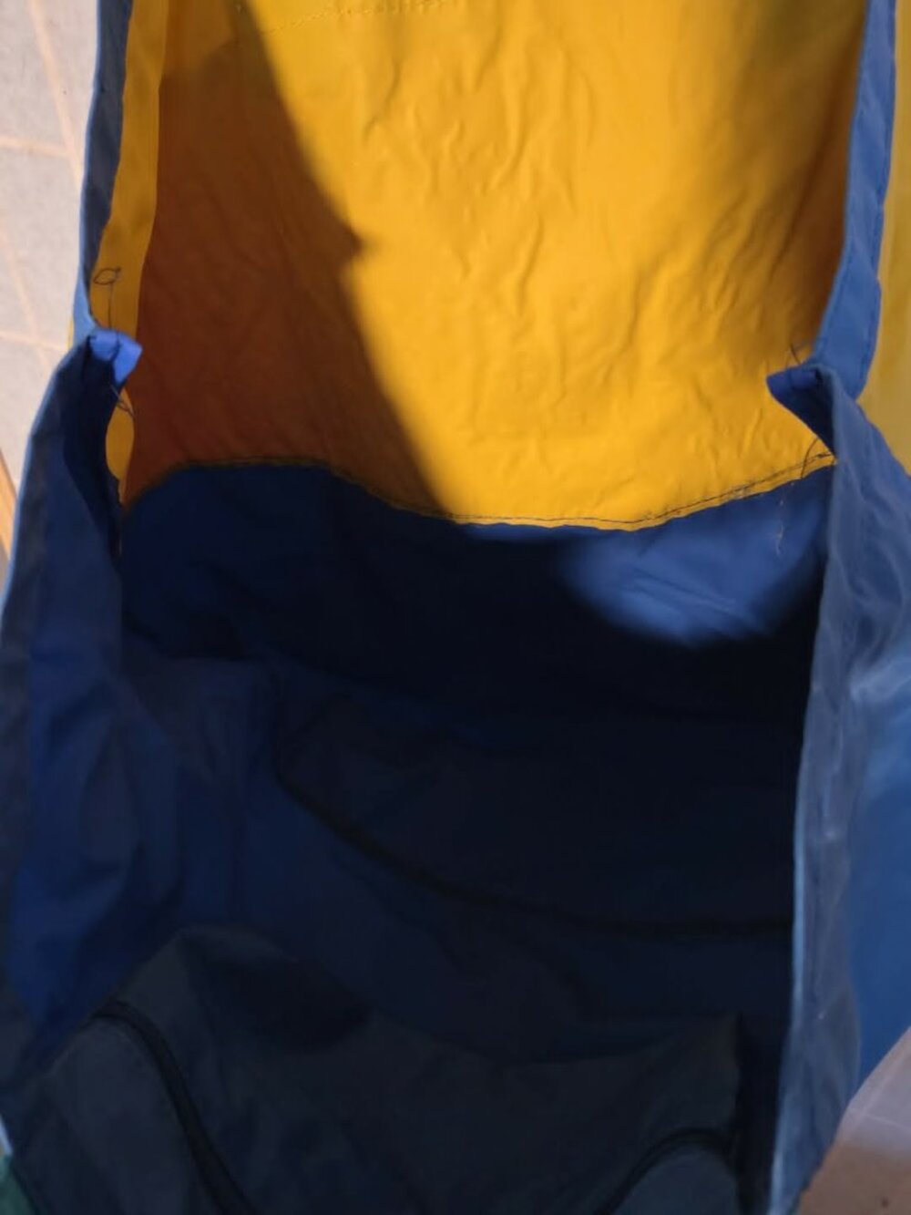 VTG 80s Neon Colorblock Nylon Tote Bag | Retro Beach Gym Travel Shoulder Bag - Picture 3 of 4